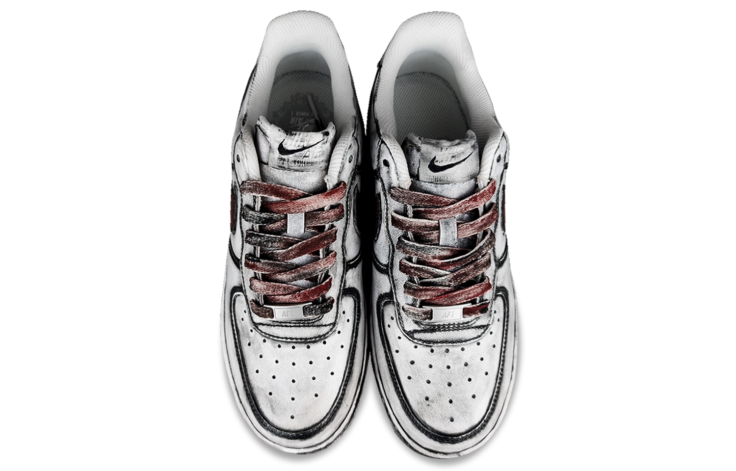 Shop 나이키 에어포스 1 로우 '인더스트리얼 다크 그래피티' (커스텀) CW2288-111(Team50-男款AF1工业时代)