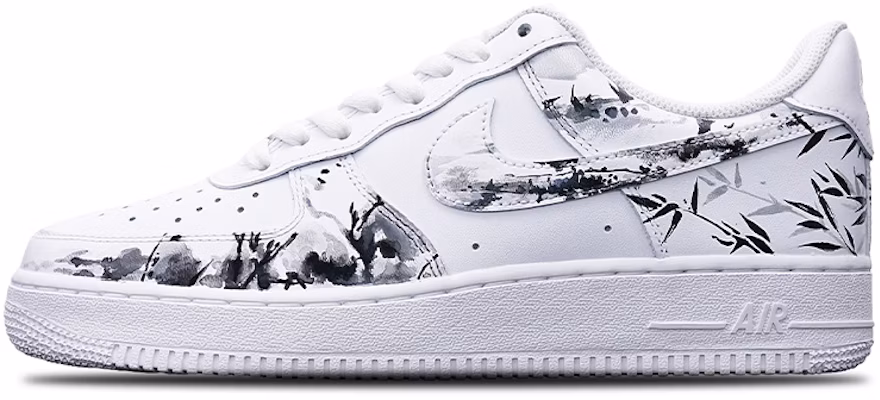 【定制球鞋】Nike Air Force 1 Low 7 空軍一號 國潮系列 水墨竹葉 中國風 低幫 板鞋 男款 黑白紅 Buy 【定制球鞋】Nike Air Force 1 Low 7 空軍一號 國潮系列 水墨竹葉 中國風 低幫 板鞋 男款 黑白紅