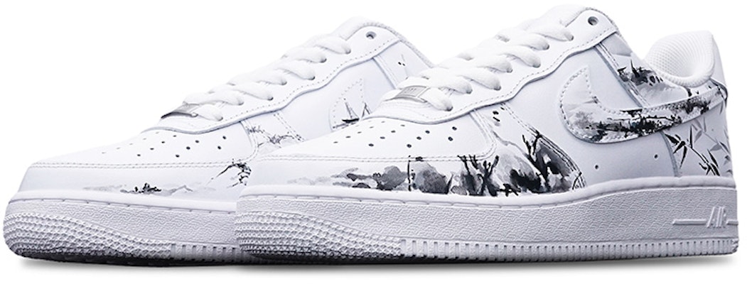 【定制球鞋】Nike Air Force 1 Low 7 空軍一號 國潮系列 水墨竹葉 中國風 低幫 板鞋 男款 黑白紅 Lookbook 【定制球鞋】Nike Air Force 1 Low 7 空軍一號 國潮系列 水墨竹葉 中國風 低幫 板鞋 男款 黑白紅