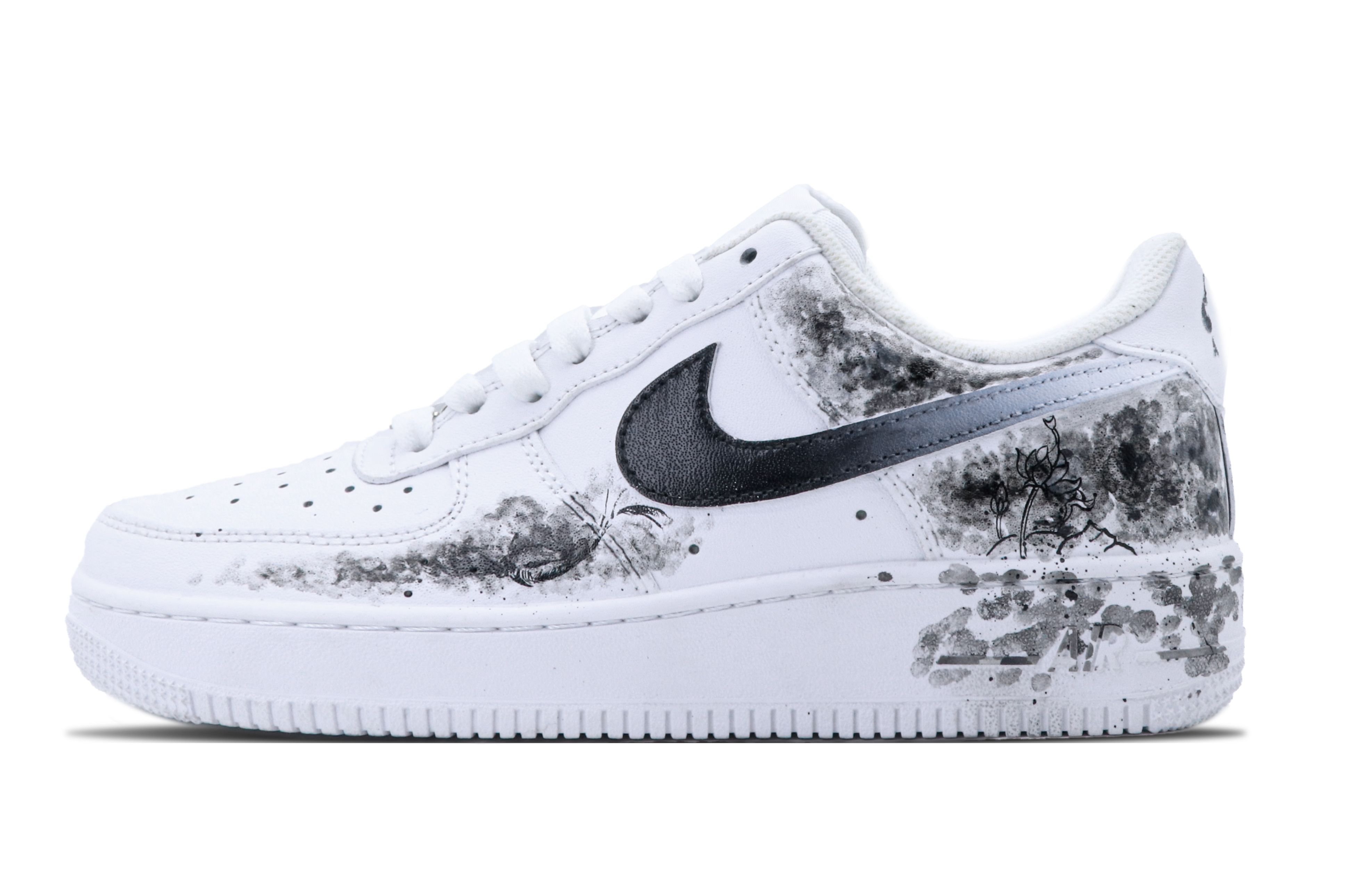 Buy [Sepatu Kustom] Nike Air Force 1 Low 'Hitam dan Putih' CW2288-111(Team147-空军水墨)