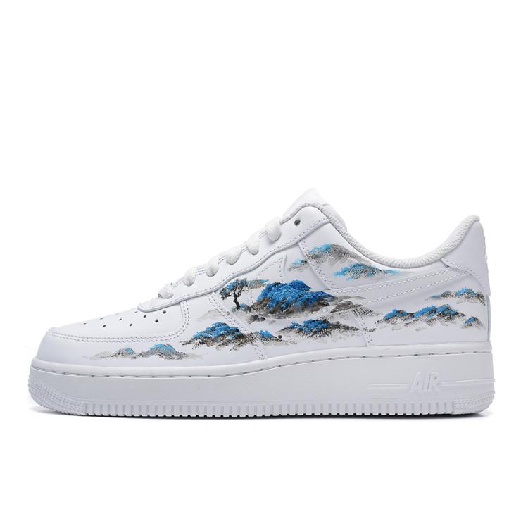 Buy カスタム Nike Air Force 1 Low "水墨風景" CW2288-111(Team54-男款墨笔丹青蓝)