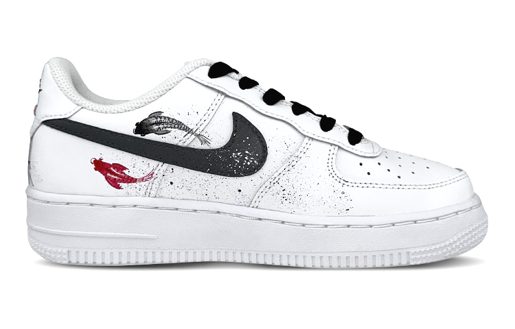 Order 【定制球鞋】Nike Air Force 1 Low 空軍一號 MAY 水墨 鯉魚 國風 潑墨 低幫 板鞋 男款 黑白