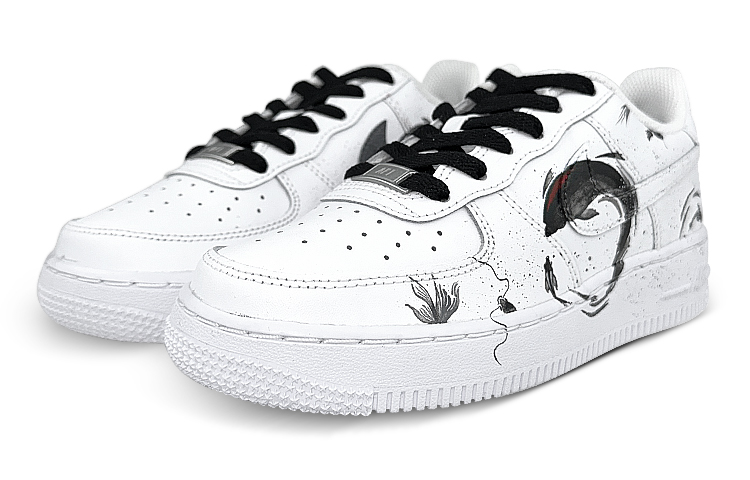 Lookbook 【定制球鞋】Nike Air Force 1 Low 空軍一號 MAY 水墨 鯉魚 國風 潑墨 低幫 板鞋 男款 黑白