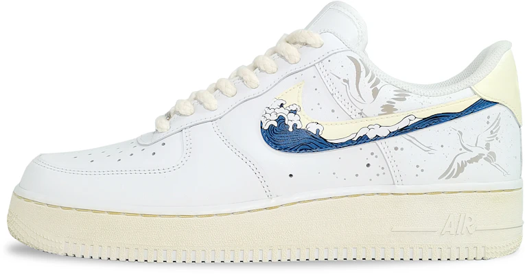 【客製球鞋】Nike Air Force 1 Low 光感變色 國風 水墨 仙鶴 防滑減震 低筒 板鞋 男款 米白 Lookbook 【客製球鞋】Nike Air Force 1 Low 光感變色 國風 水墨 仙鶴 防滑減震 低筒 板鞋 男款 米白