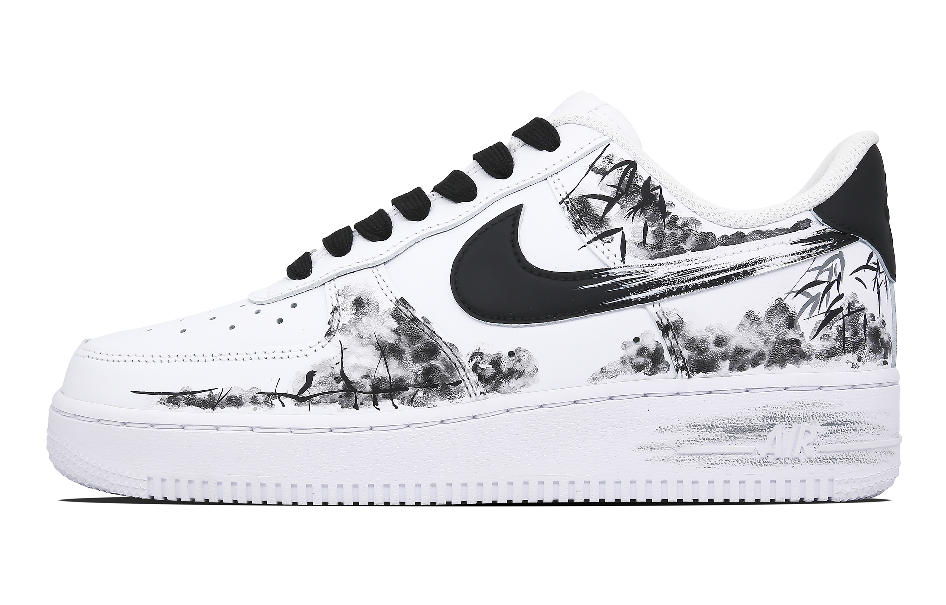 Buy 【定製球鞋】Nike Air Force 1 Low 無關風月 新中式 國風 水墨塗鴉 簡約 低筒 板鞋 男款 黑白灰