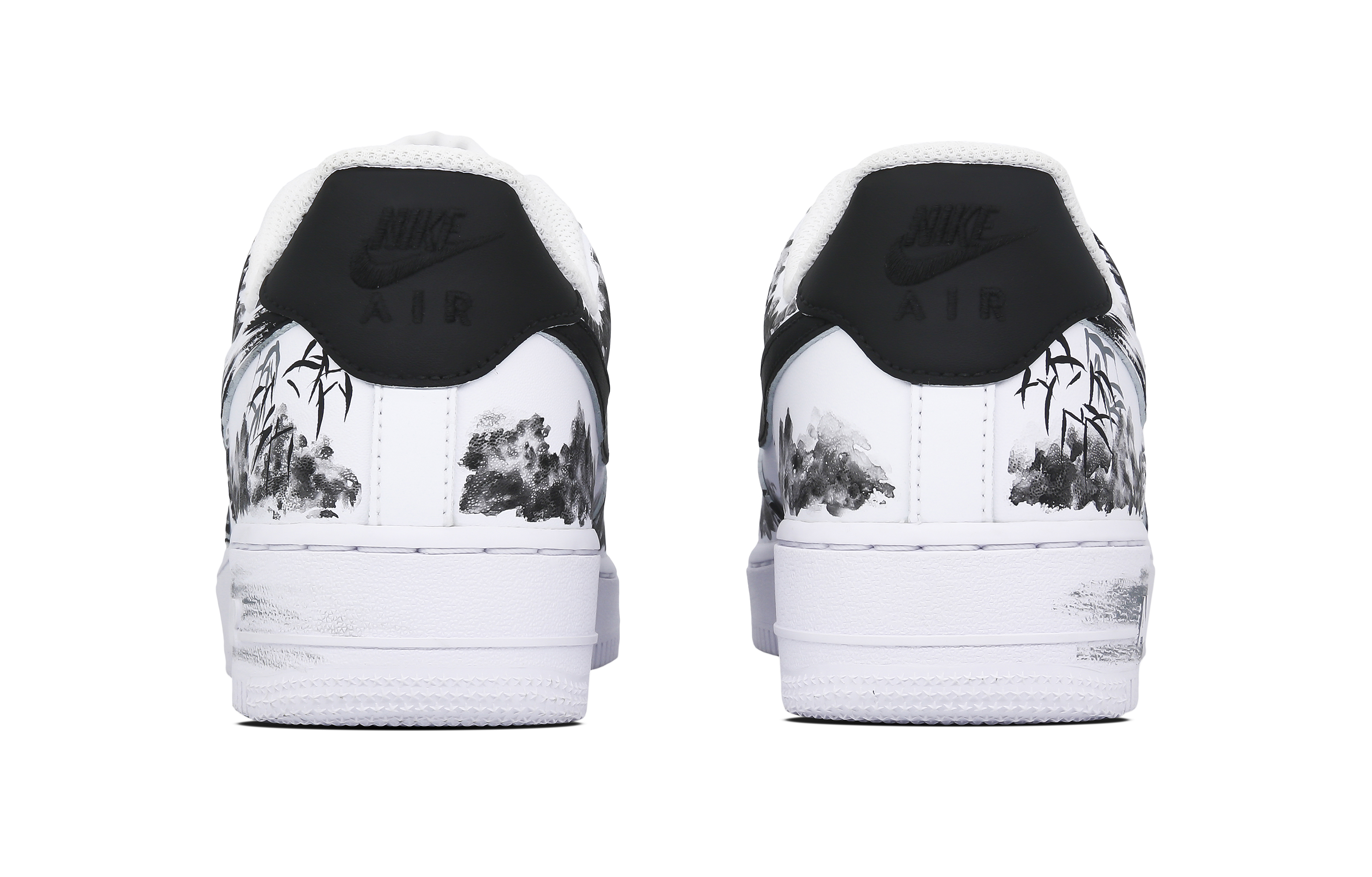 Shop 【定製球鞋】Nike Air Force 1 Low 無關風月 新中式 國風 水墨塗鴉 簡約 低筒 板鞋 男款 黑白灰