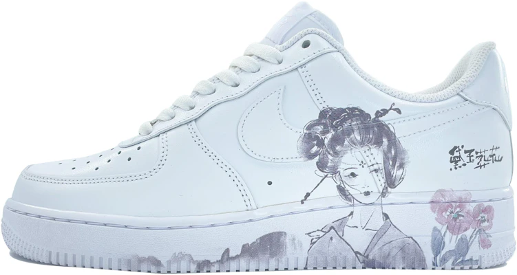 【定製球鞋】Nike Air Force 1 Low 07 空軍一號 水墨山水 荷花 黛玉葬花 防滑 低幫 板鞋 男款 純白 Buy 【定製球鞋】Nike Air Force 1 Low 07 空軍一號 水墨山水 荷花 黛玉葬花 防滑 低幫 板鞋 男款 純白