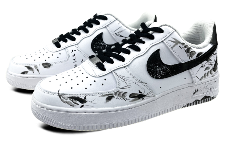Lookbook 【定制球鞋】Nike Air Force 1 Low 空軍一號 水墨蝦 潑墨風 中國風 低幫 板鞋 男款 黑白灰