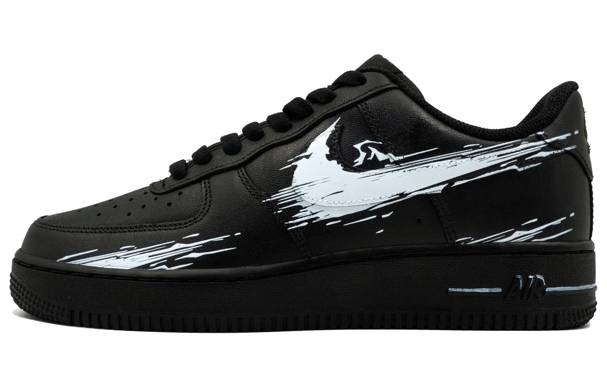 Order 【定製球鞋】 Nike Air Force 1 萬花弄 毒素 簡約 潮流 時尚 百搭 復古 舒適 包覆性保暖 低幫 板鞋 男女同款 黑白