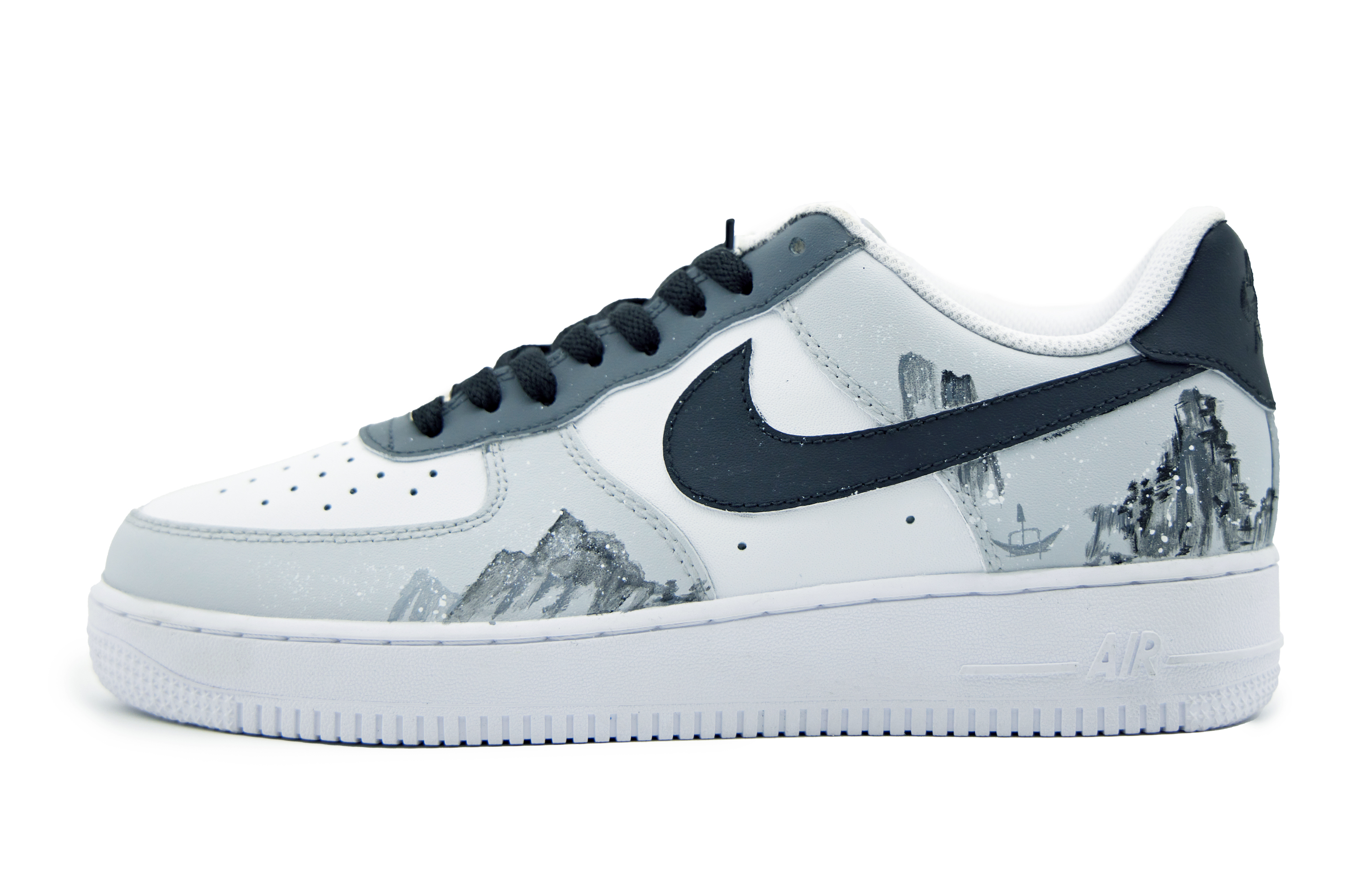 Buy [Sepatu Kustom] Nike Air Force 1 Low 'Ink Wash Abu-Putih' CW2288-111(Team51-男款清风烟雨)