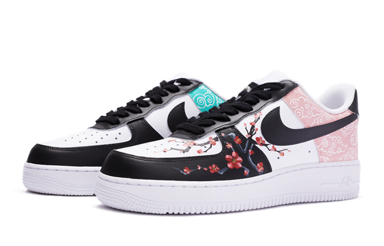 Lookbook [Kasut Custom] Nike Air Force 1 Low 'Jinling Plum Putih-Biru-Merah Jambu' DH2920-111(TeamR-金陵梅花女款)