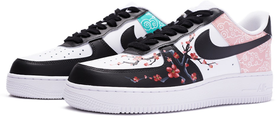 【定制球鞋】 Nike Air Force 1 Low 07 金陵梅花 手繪噴繪 復古鴛鴦色 低幫 板鞋 男款 白黑藍粉 Lookbook 【定制球鞋】 Nike Air Force 1 Low 07 金陵梅花 手繪噴繪 復古鴛鴦色 低幫 板鞋 男款 白黑藍粉