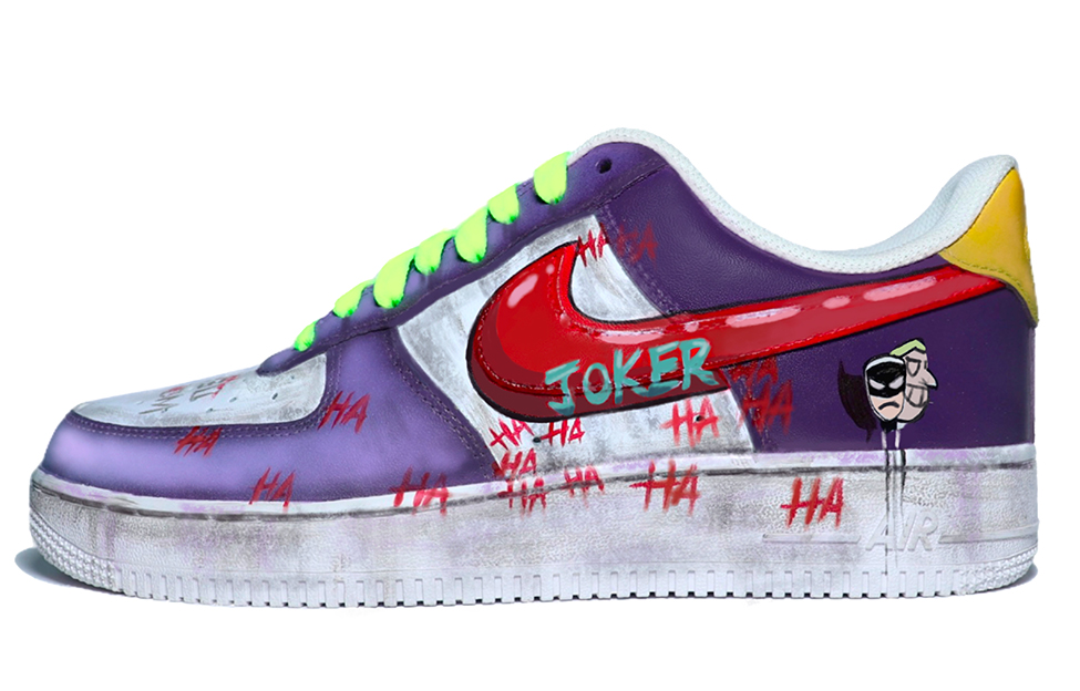 Buy [Kasut Custom] Nike Air Force 1 Low 'Joker Lakers Ungu Kuning' CW2288-111(team25-小丑涂鸦)