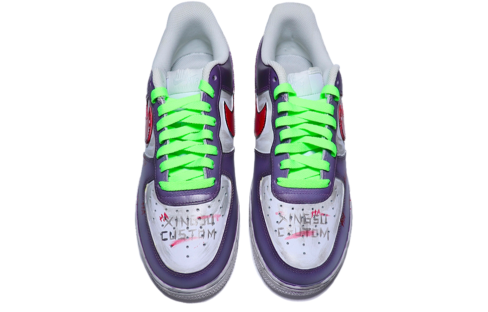 Shop [Kasut Custom] Nike Air Force 1 Low 'Joker Lakers Ungu Kuning' CW2288-111(team25-小丑涂鸦)