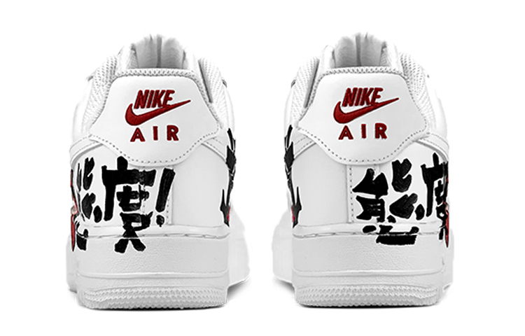 Shop Nike Air Force 1 Low "Joker Graffiti" Personalizadas DH2920-111(TeamY-女款超级反派小丑黑红)