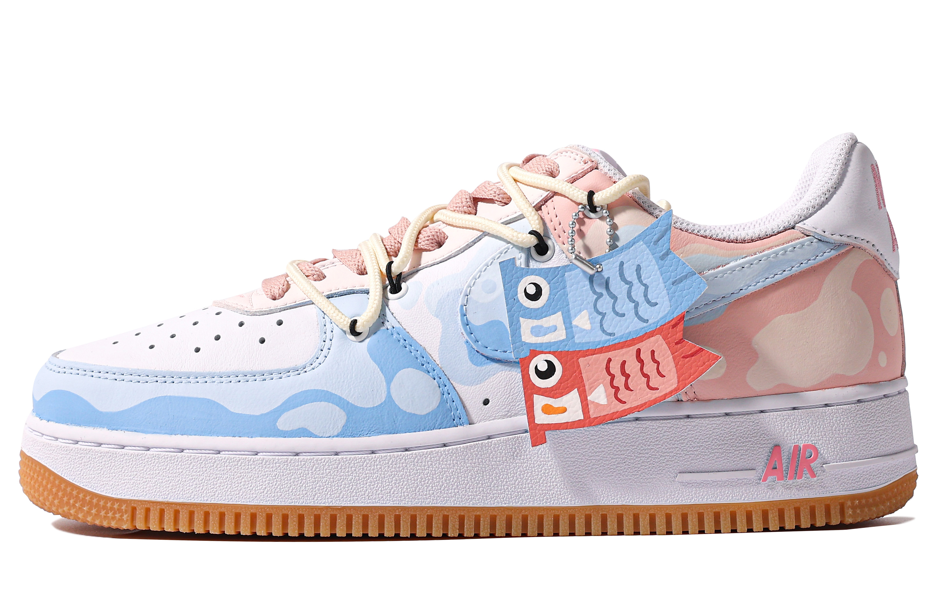 [Custom Shoes] Nike Air Force 1 Low 'Koi Graffiti Pink Blue'