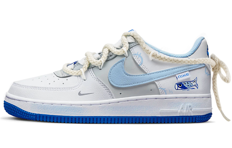 [Custom Shoes] Nike Air Force 1 Low 'Koi Graffiti White Blue'