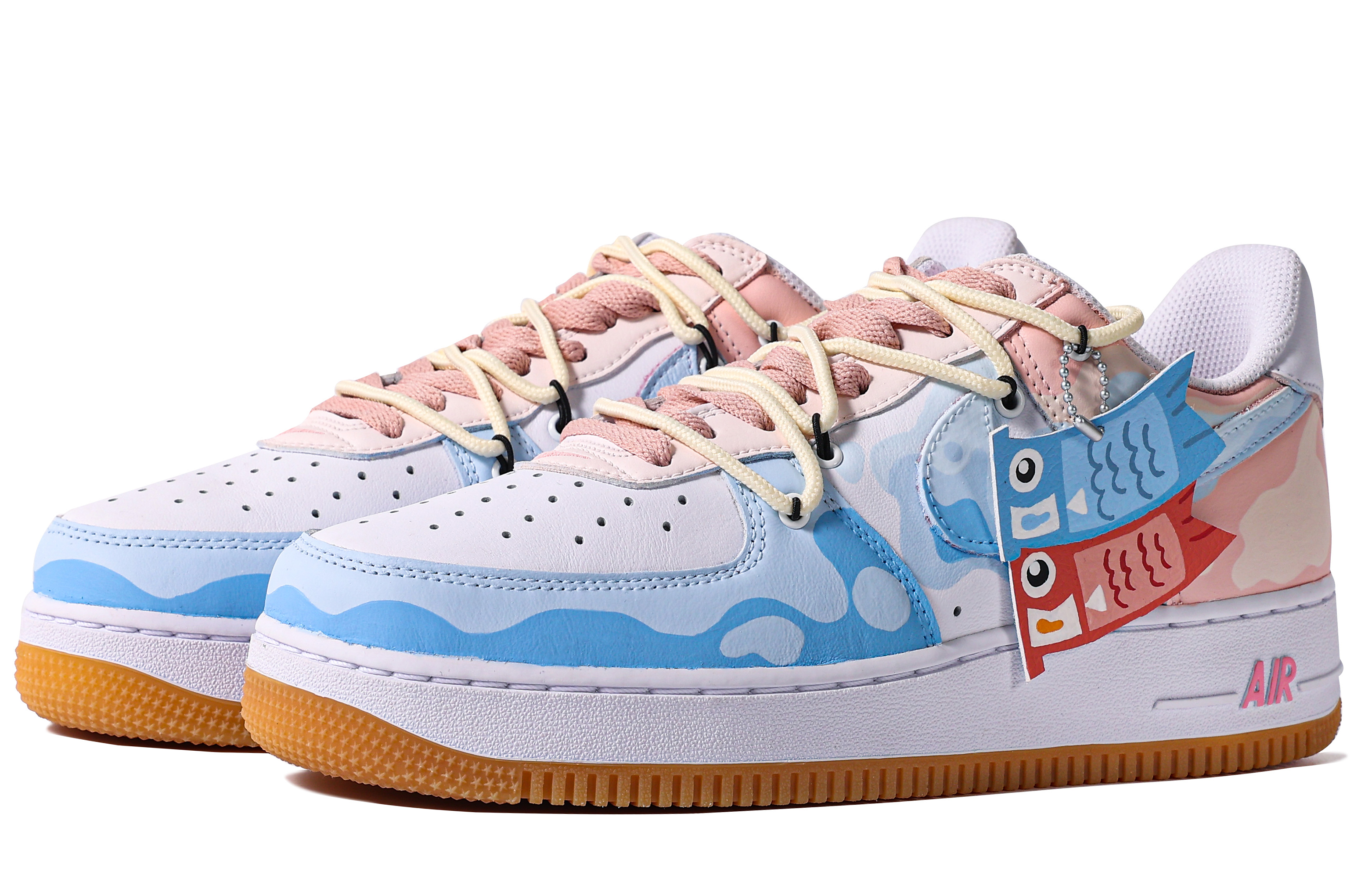 [Custom Shoes] Nike Air Force 1 Low 'Koi Graffiti Pink Blue' 圖 3