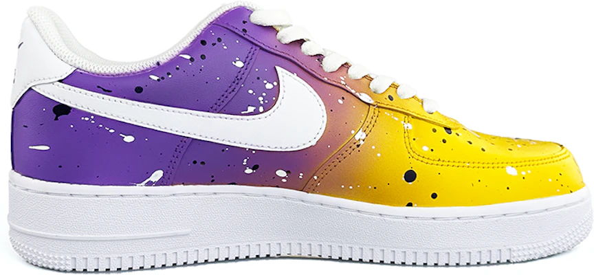 【定制球鞋】Nike Air Force 1 Low 黃紫漸變 紫金潑墨 防滑耐磨 低幫 板鞋 男款 白黃紫 Order 【定制球鞋】Nike Air Force 1 Low 黃紫漸變 紫金潑墨 防滑耐磨 低幫 板鞋 男款 白黃紫