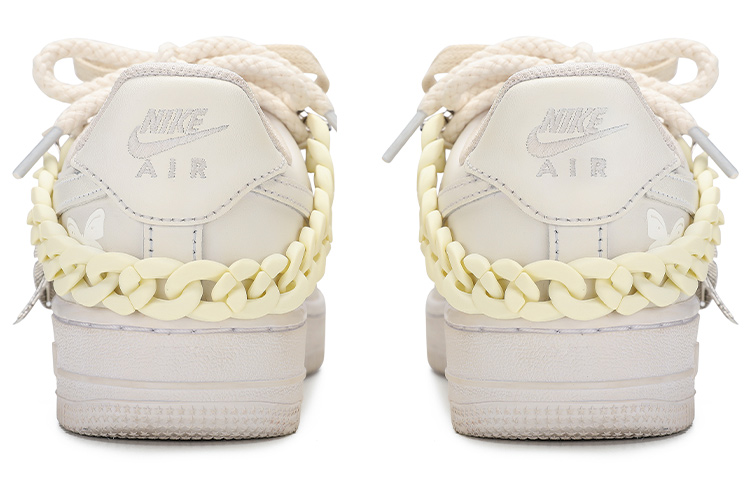 Shop 【定制球鞋】 Nike Air Force 1 Low 空軍一號 葉子 熱轉印 蝴蝶 壓克力 低幫 板鞋 男款 米白