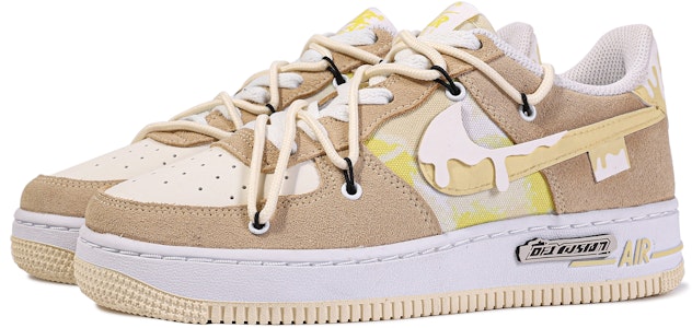 【訂製球鞋】Nike Air Force 1 Low 達文西訂製 禮盒 檸檬慕斯 流體 簡約 百搭 輕便 低筒 板鞋 GS 黃白 Shop 【訂製球鞋】Nike Air Force 1 Low 達文西訂製 禮盒 檸檬慕斯 流體 簡約 百搭 輕便 低筒 板鞋 GS 黃白