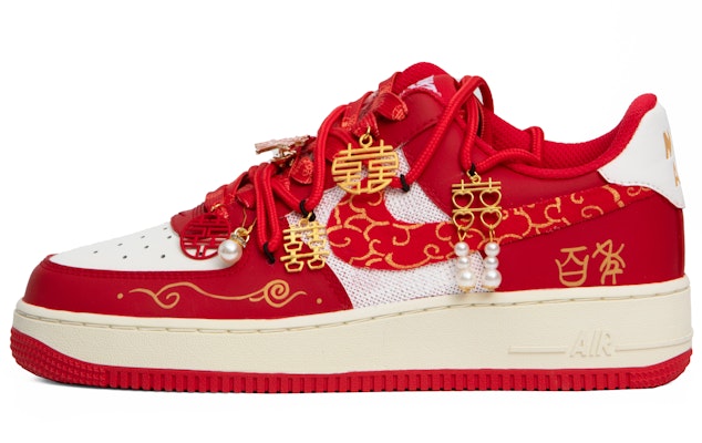 【客製化球鞋】Nike Air Force 1 Low 美好姻緣 塗鴉 手繪 台灣風 防滑耐磨 低筒 板鞋 男女同款 紅白 Buy 【客製化球鞋】Nike Air Force 1 Low 美好姻緣 塗鴉 手繪 台灣風 防滑耐磨 低筒 板鞋 男女同款 紅白