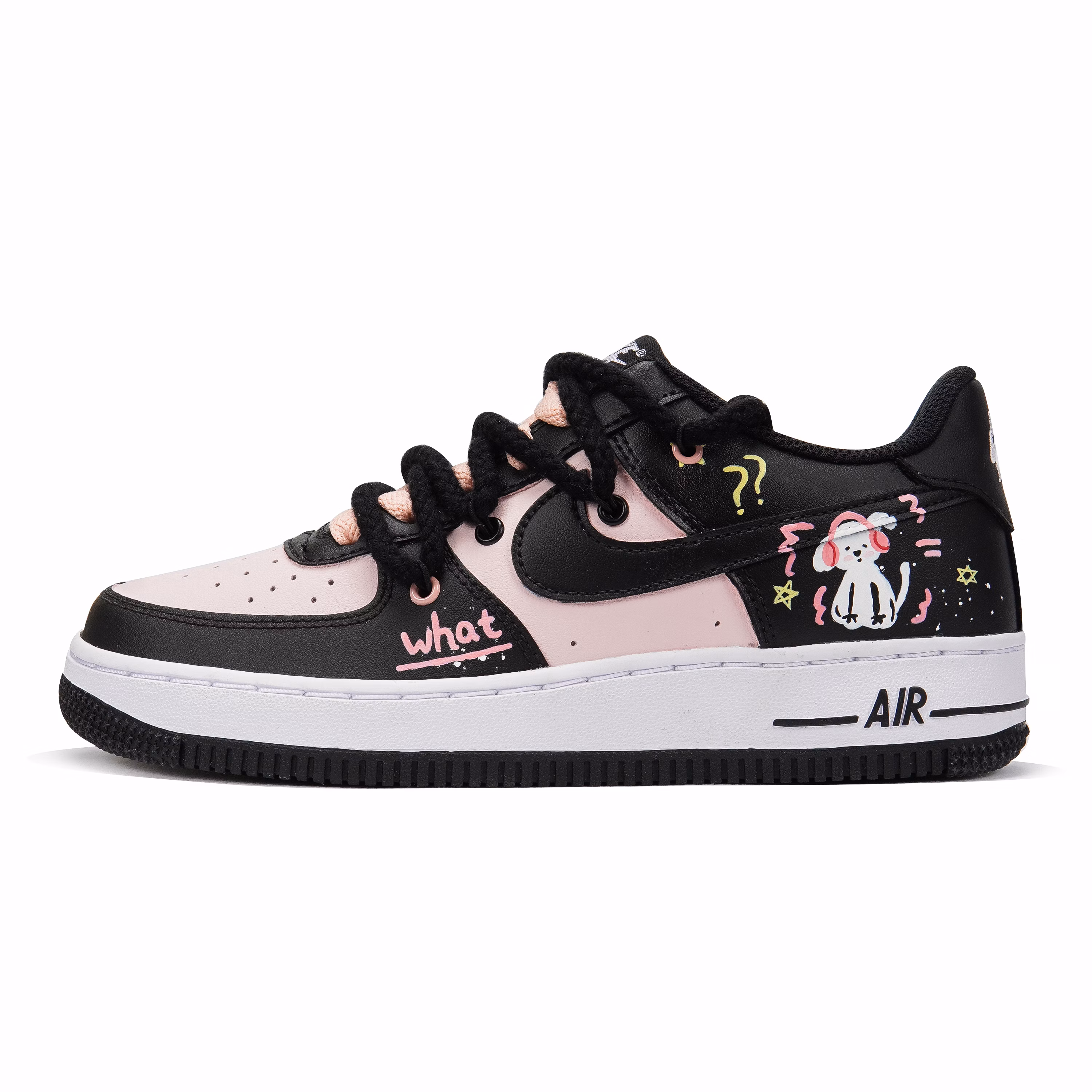 custom-shoes-nike-air-force-1-low-listening-dog-graffiti