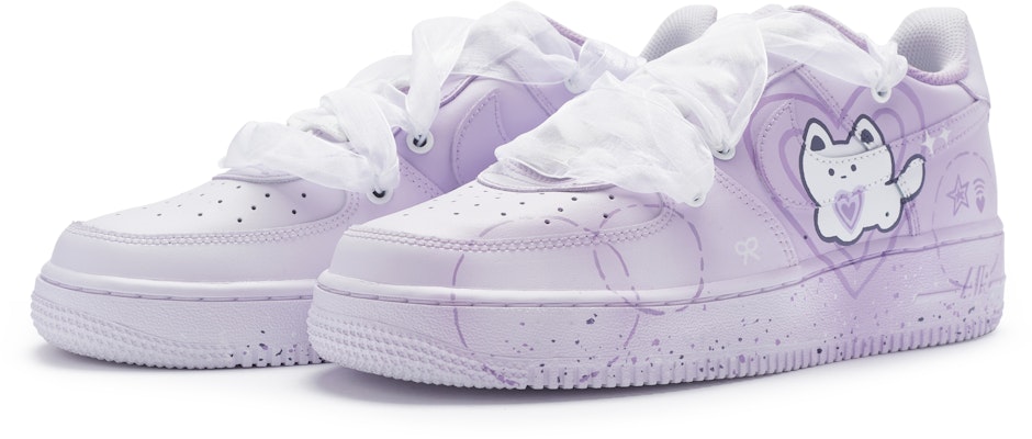 【定制球鞋】 Nike Air Force 1 Low 小貓愛意 宅急送 戀愛循環 限定托特包 耐磨減震 低幫 板鞋 GS 紫色 Lookbook 【定制球鞋】 Nike Air Force 1 Low 小貓愛意 宅急送 戀愛循環 限定托特包 耐磨減震 低幫 板鞋 GS 紫色