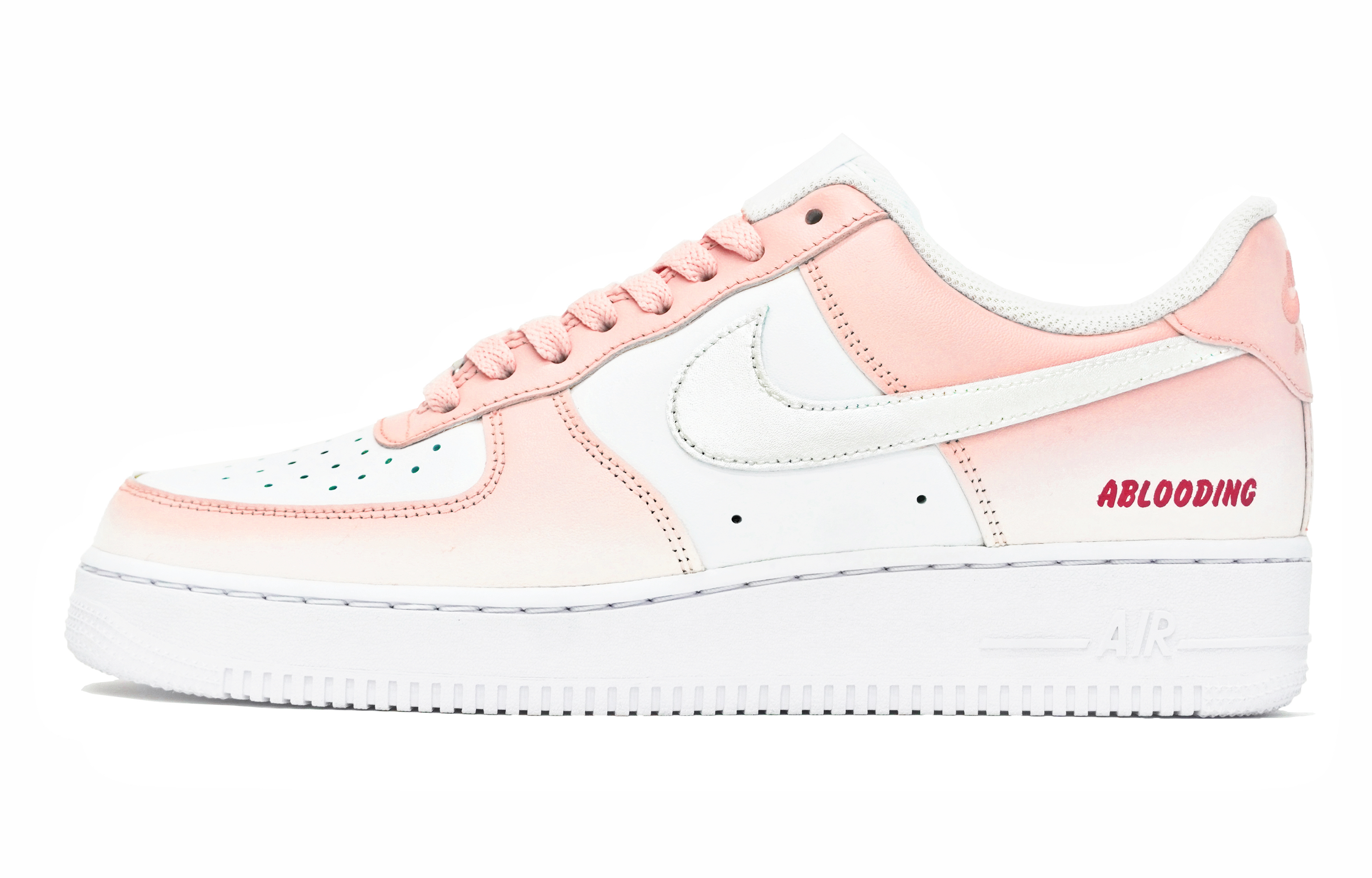 [Custom Shoes] Nike Air Force 1 Low 'Macaron Pink Peach Gradient Silver Swoosh'