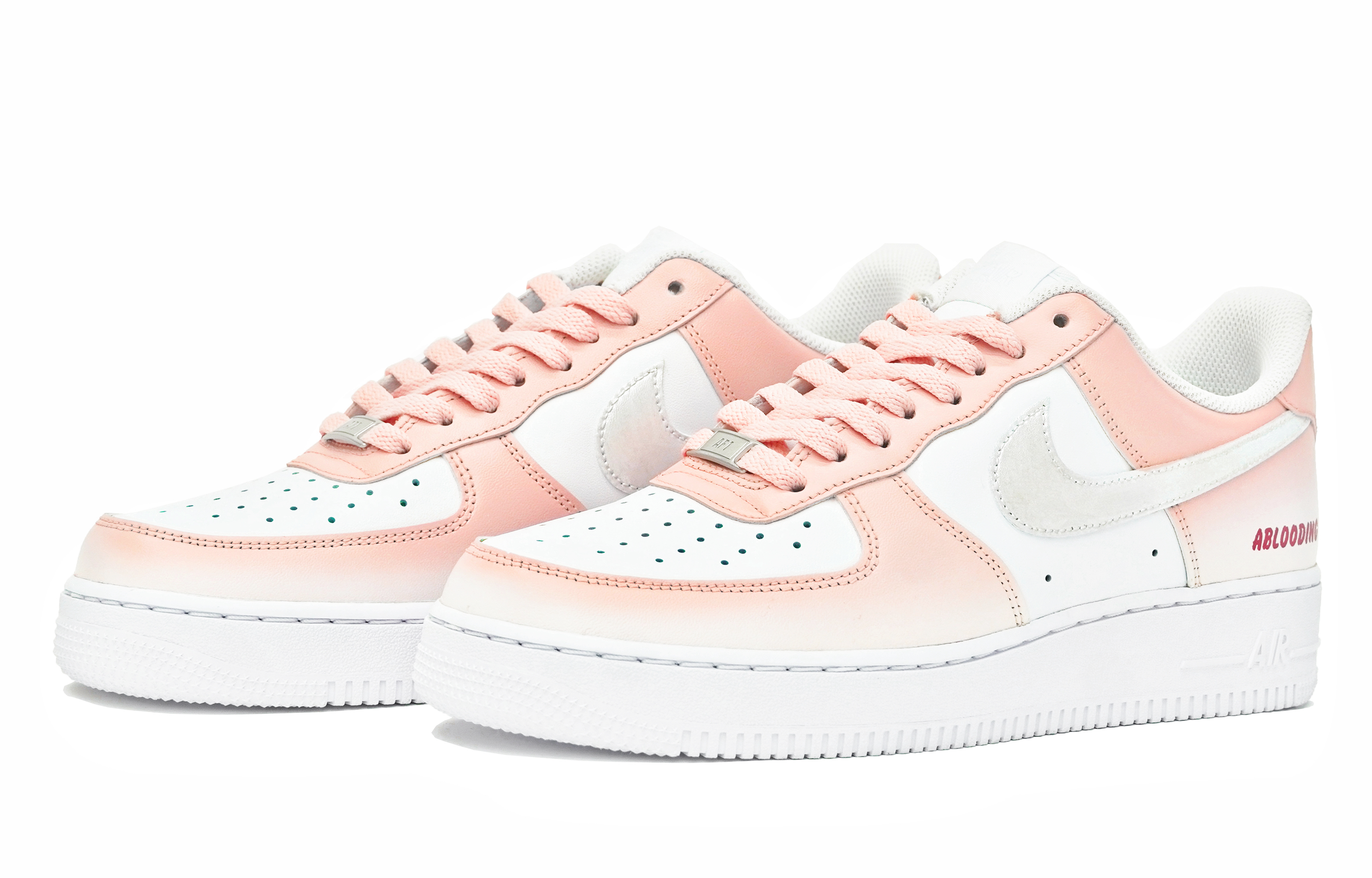 [Custom Shoes] Nike Air Force 1 Low 'Macaron Pink Peach Gradient Silver Swoosh' 圖 3
