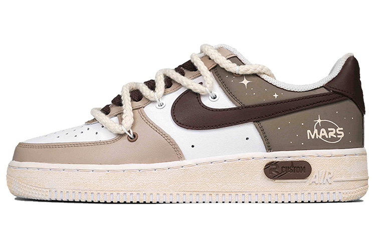 Buy 나이키 에어포스 1 로우 '화성 프로젝트 갈색-흰색' (커스텀) CW2288-111(Team27-男款火星计划)