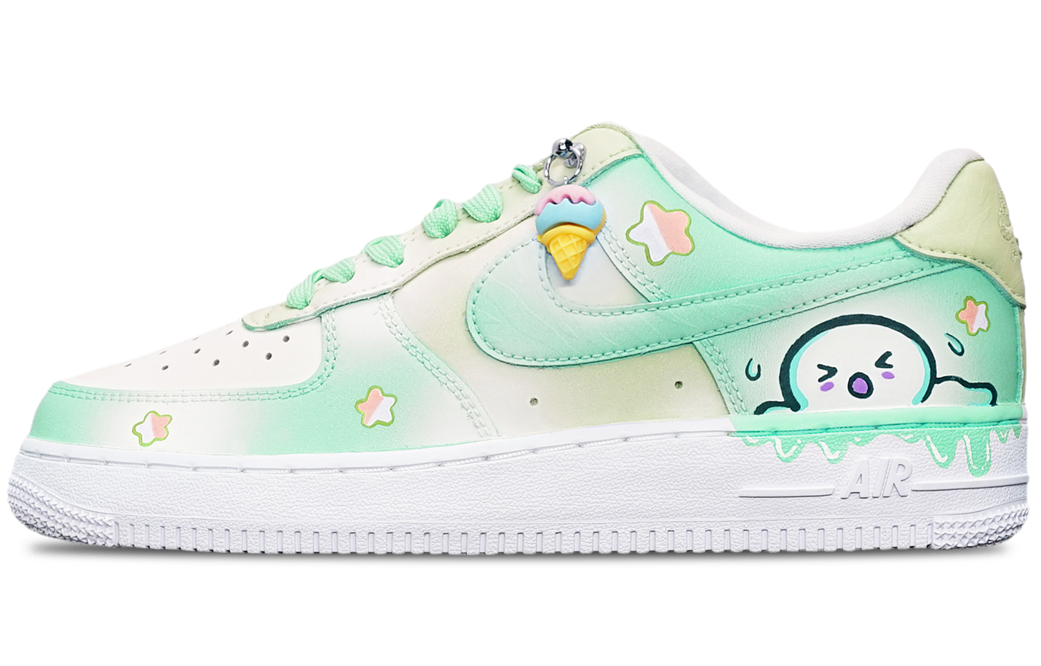 Buy 【カスタムシューズ】ナイキ エアフォース 1 ロー『抹茶クリームアイス』 CW2288-111(TeamT-冰淇淋米绿白S-BOX)