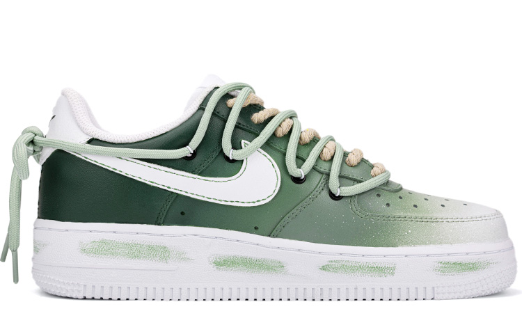 Order [Kasut Custom] Nike Air Force 1 Low 'Matcha Frappuccino Graffiti' CW2288-111(Team18-AF1抹茶星冰乐）