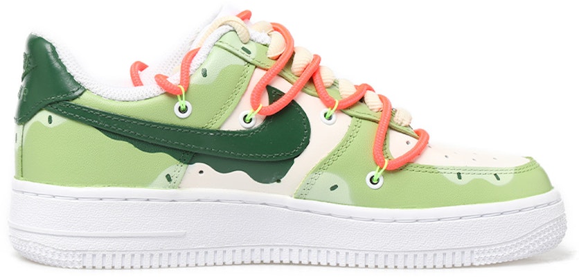 【定制球鞋】 Nike Air Force 1 Low 7 手繪噴繪 解構 抹茶 冰淇淋 低幫 板鞋 男款 白綠 Order 【定制球鞋】 Nike Air Force 1 Low 7 手繪噴繪 解構 抹茶 冰淇淋 低幫 板鞋 男款 白綠