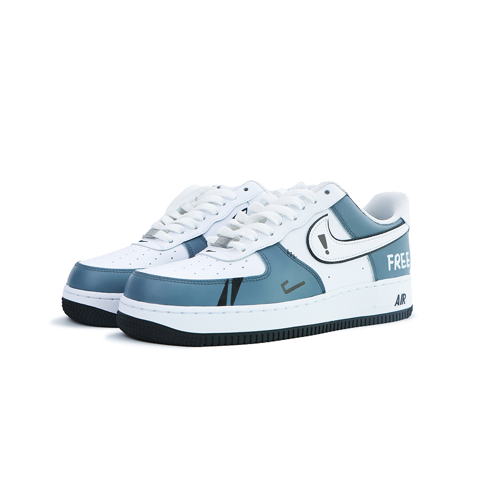 Shop [カスタムシューズ] ナイキ エア フォース 1 ロー 'マトリックス ブルー ホワイト' DV0788-103(Team48-黑客帝国)