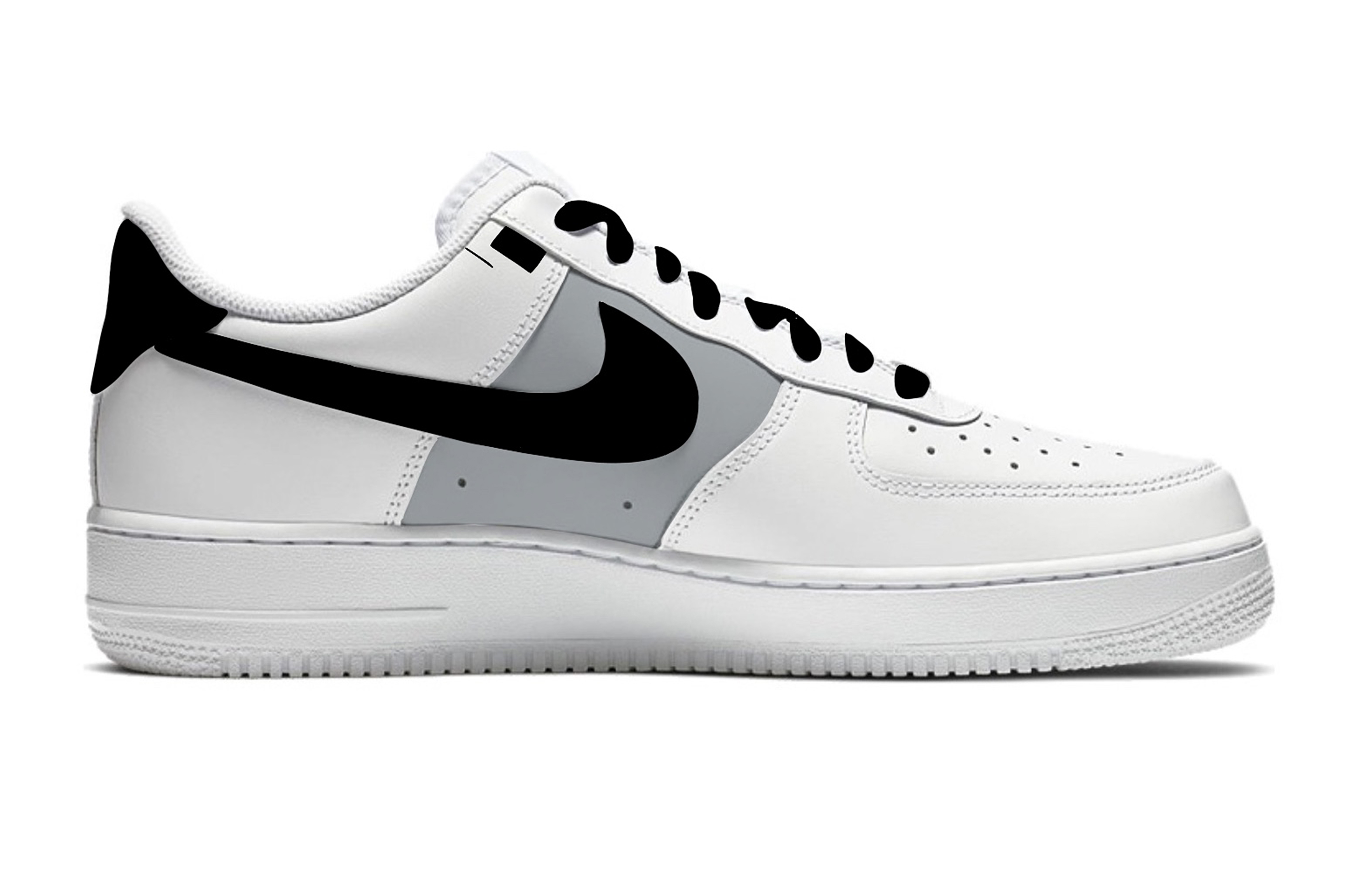 Order [Kasut Custom] Nike Air Force 1 Rendah 'Mekanik Hitam Kelabu' CW2288-111(Team7-男款机械故障S-BOX)