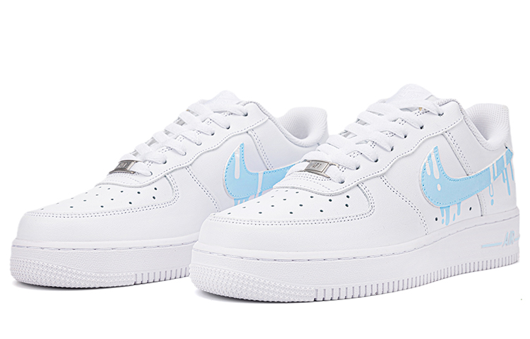 Lookbook 【定製球鞋】Nike Air Force 1 Low 空軍一號 手繪噴繪 夏日冰淇淋 融化 低筒 板鞋 男款 白藍