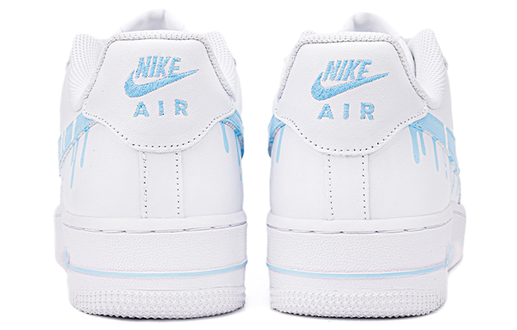 Shop 【定製球鞋】Nike Air Force 1 Low 空軍一號 手繪噴繪 夏日冰淇淋 融化 低筒 板鞋 男款 白藍