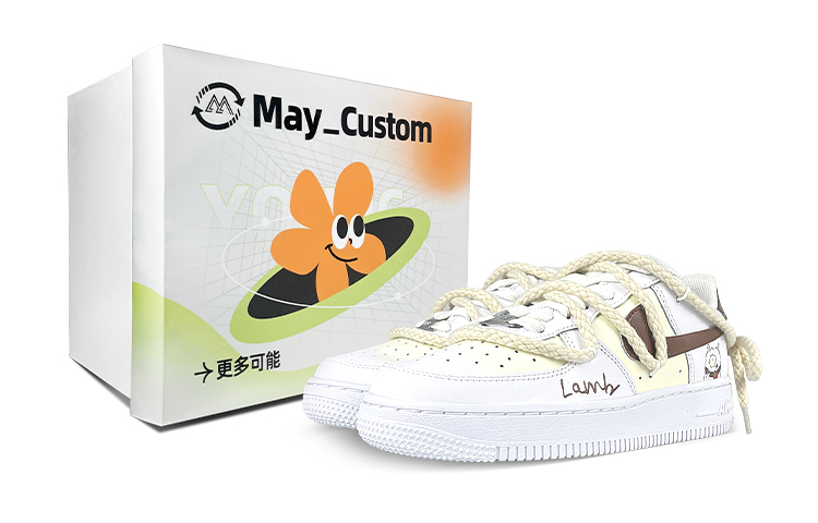 Buy 【訂製球鞋】 Nike Air Force 1 Low 禮盒 咩咩小羊 麻繩解構 美式復古 舒適百搭 低筒 板鞋 男款 白棕黃