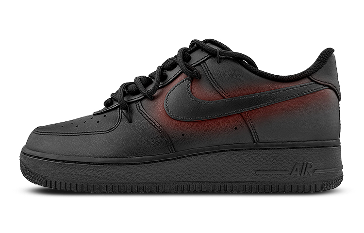 Buy [Sneakers Kustom] Nike Air Force 1 Low 'Minimalis Hitam Merah Pejuang Gradien' CW2288-001(Team40-男款黑武士黑红)
