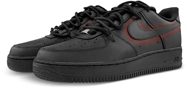 AF1 ロー カスタム "ミニマル黒×赤グラデ" CW2288-001(Team40-男款黑武士黑红) Lookbook AF1 ロー カスタム "ミニマル黒×赤グラデ" CW2288-001(Team40-男款黑武士黑红)