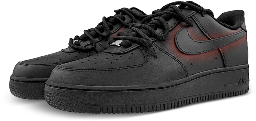 AF1 ロー カスタム "ミニマル黒×赤グラデ" CW2288-001(Team40-男款黑武士黑红) Lookbook AF1 ロー カスタム "ミニマル黒×赤グラデ" CW2288-001(Team40-男款黑武士黑红)