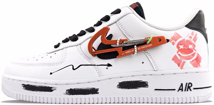 custom-shoes-nike-air-force-1-low-minimalist-graffiti-bear-black-white-red