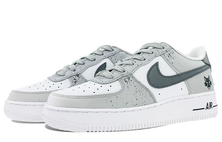 Lookbook [Kasut Custom] Nike Air Force 1 Rendah 'Kelabu Minimalis' DH2920-111(Team40-GS狼灰)