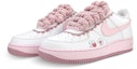 Lookbook 【訂製球鞋】 Nike Air Force 1 Low 極簡主義 修狗 戀愛 粉嘟嘟 低筒 板鞋 GS 粉白
