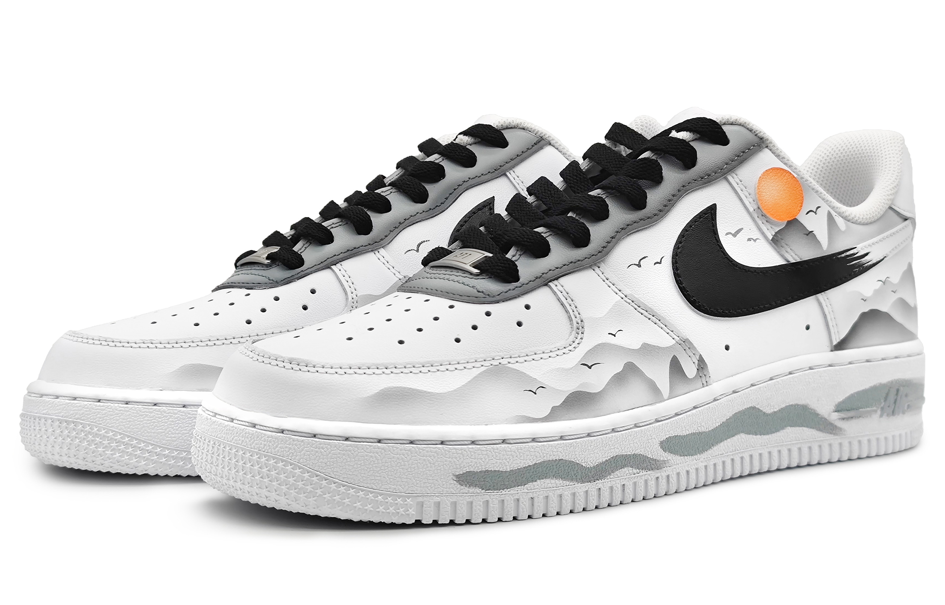 Lookbook Zapatillas Nike Air Force 1 Low 'Misty Ink Streams' Personalizadas CW2288-111(Team16-男款墨影千川)