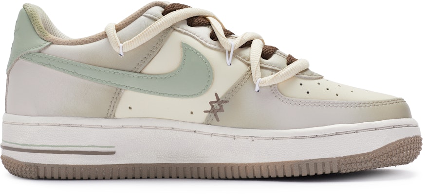 【定制球鞋】Nike Air Force 1 Low 811製造 心動舒適區 摩卡 美式復古 低幫 板鞋 GS 米白棕 Order 【定制球鞋】Nike Air Force 1 Low 811製造 心動舒適區 摩卡 美式復古 低幫 板鞋 GS 米白棕