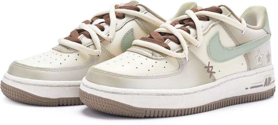 【定制球鞋】Nike Air Force 1 Low 811製造 心動舒適區 摩卡 美式復古 低幫 板鞋 GS 米白棕 Lookbook 【定制球鞋】Nike Air Force 1 Low 811製造 心動舒適區 摩卡 美式復古 低幫 板鞋 GS 米白棕