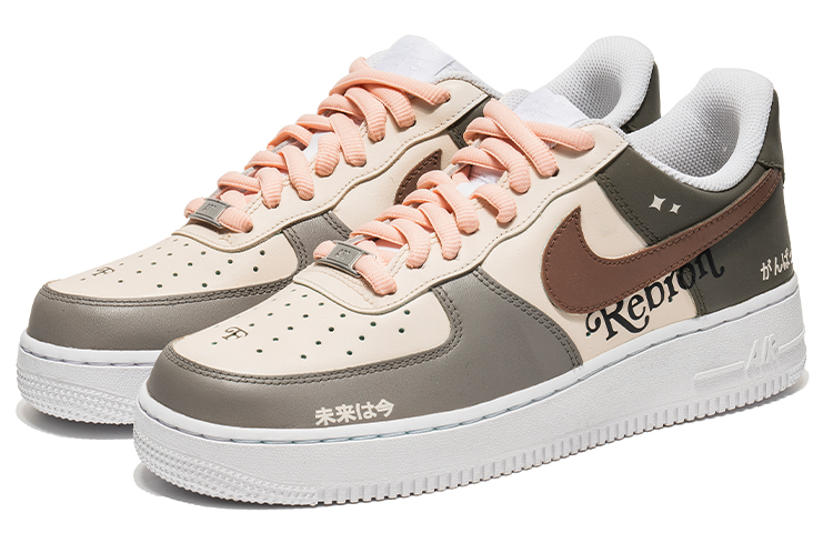 Lookbook [Kasut Custom] Nike Air Force 1 Low 'Mocha Grey Christmas' CW2288-111(TeamB-男款复古未来褐G-BOX)