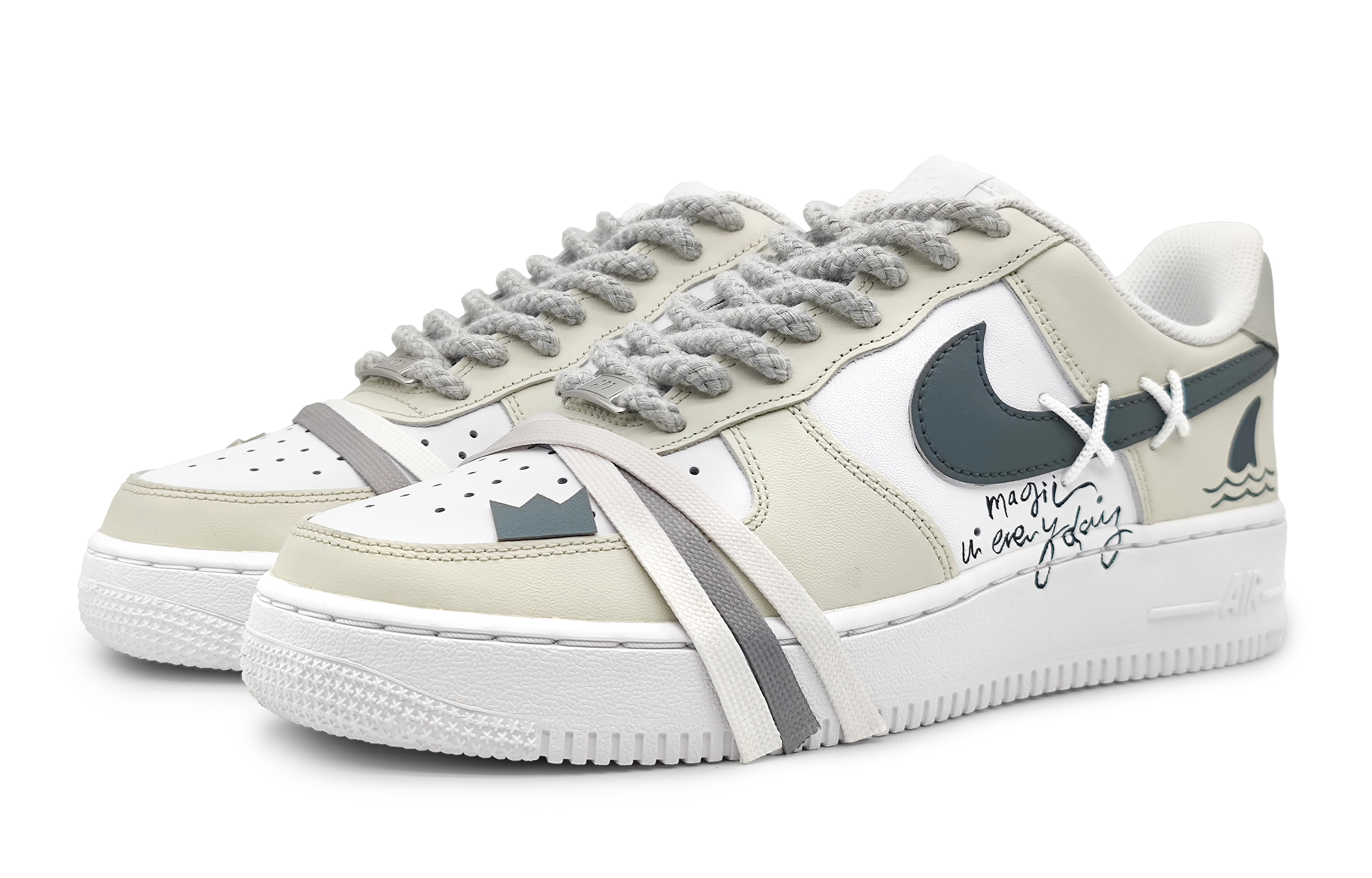 Lookbook [Sepatu Kustom] Nike Air Force 1 Low 'Morandi Beige' DH2920-111(Team16-女款禁止捕鱼米杏)